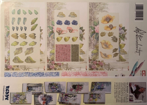 3D Pyramidenkarten-Set Hortensienbouquet